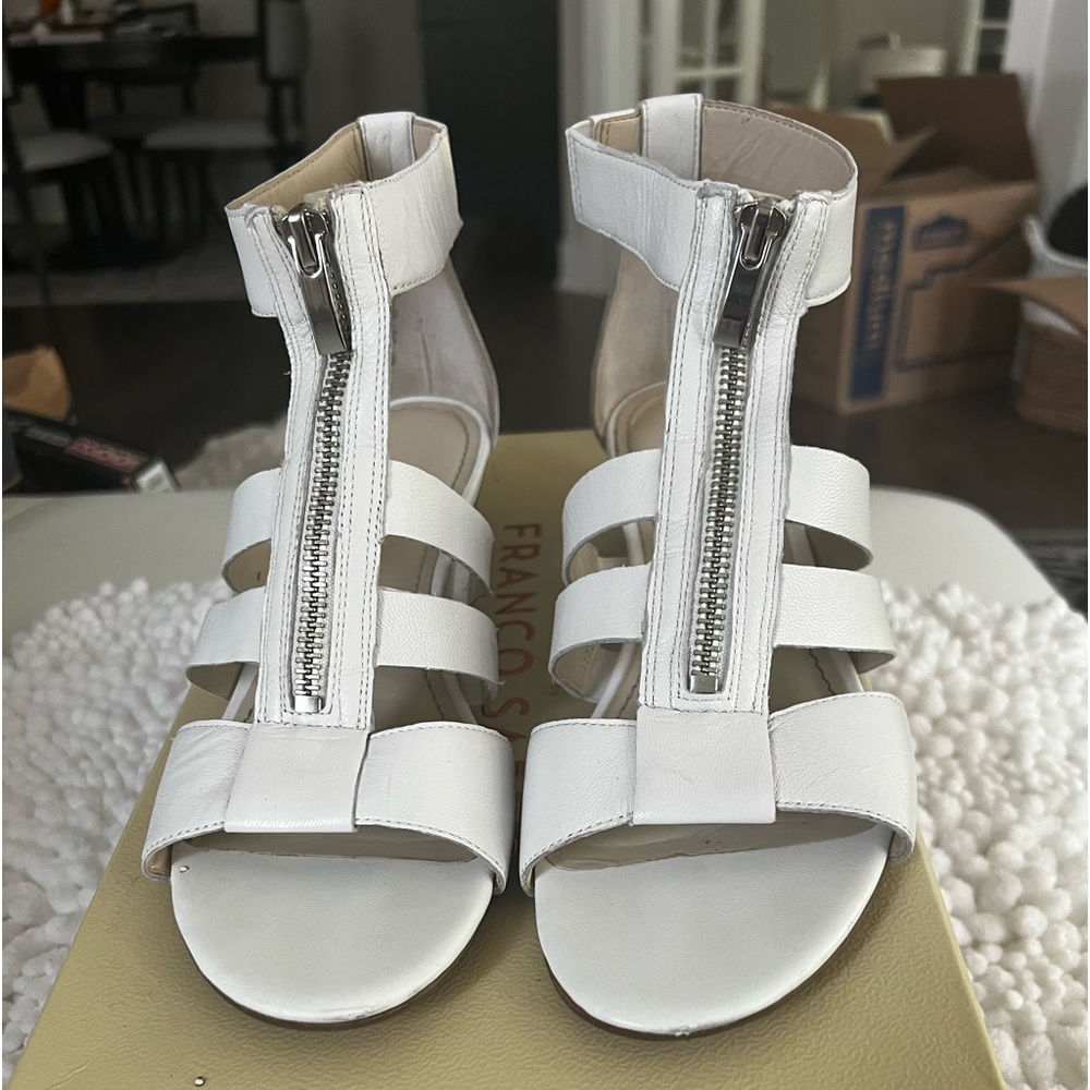 FRANCO SARTO - white sandals. womens size 8
